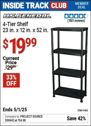 Harbor Freight Coupons, HF Coupons, 20% off - 4-tier Shelf Rack