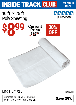 Harbor Freight Coupons, HF Coupons, 20% off - 10 Ft. X 25 Ft. Poly Sheeting