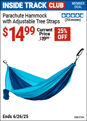 Harbor Freight Coupons, HF Coupons, 20% off - Parachute Hammock with Adjustable Tree Straps
