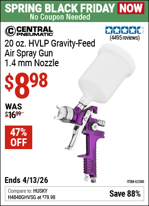 Harbor Freight Coupons, HF Coupons, 20% off - 20 Oz. Gravity Feed Spray Gun