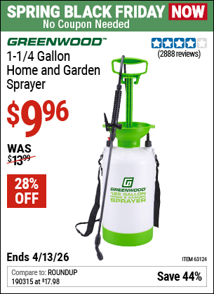 Harbor Freight Coupons, HF Coupons, 20% off - 1-1/4 Gallon Home And Garden Spayer