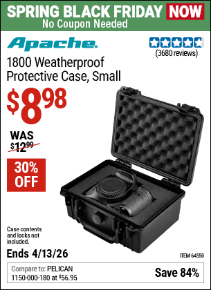 Harbor Freight Coupons, HF Coupons, 20% off - Apache 1800 Weatherproof Protective Case