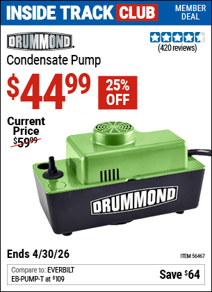 Harbor Freight Coupons, HF Coupons, 20% off - Condensate Pump