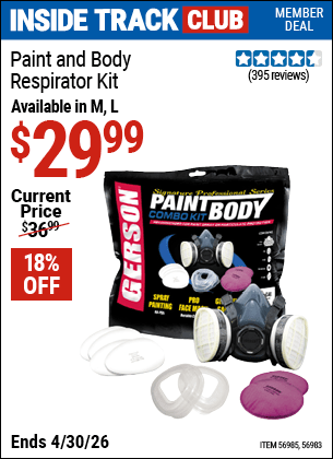 Harbor Freight Coupons, HF Coupons, 20% off - Paint & Body Respirator Kit, Large