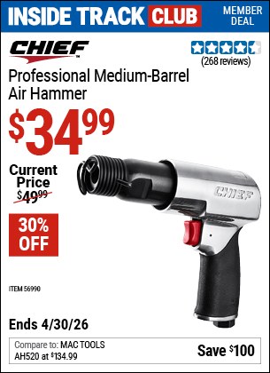 Harbor Freight Coupons, HF Coupons, 20% off - Professional Medium Barrel Air Hammer