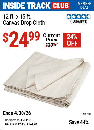 Harbor Freight Coupons, HF Coupons, 20% off - 12 X 15 Canvas Drop Cloth
