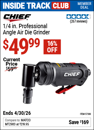 Harbor Freight Coupons, HF Coupons, 20% off - 1/4 in. Professional Composite Air Angle Die Grinder