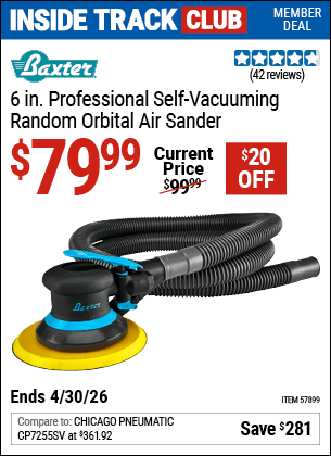 Harbor Freight Coupons, HF Coupons, 20% off - 6 in. Professional Self-Vacuuming Random Orbital Sander