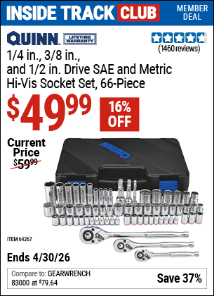 Harbor Freight Coupons, HF Coupons, 20% off - 66 Piece, 1/4