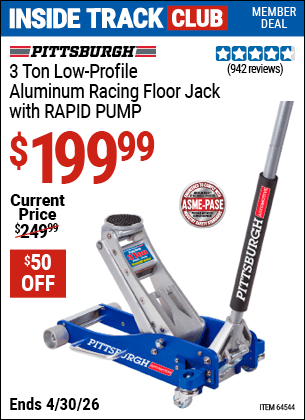Harbor Freight Coupons, HF Coupons, 20% off - 3 ton Aluminum Rapid Pumpxc2xae Racing Floor Jack