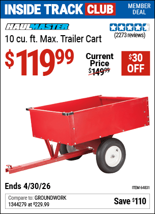 Harbor Freight Coupons, HF Coupons, 20% off - 10 Cu. Ft. Trailer Cart