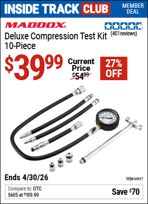 Harbor Freight Coupons, HF Coupons, 20% off - 24 Piece Deuxe Compression Test Kit