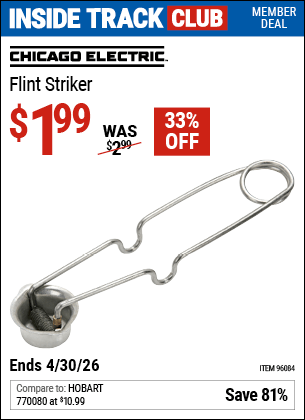 Harbor Freight Coupons, HF Coupons, 20% off - Flint Striker