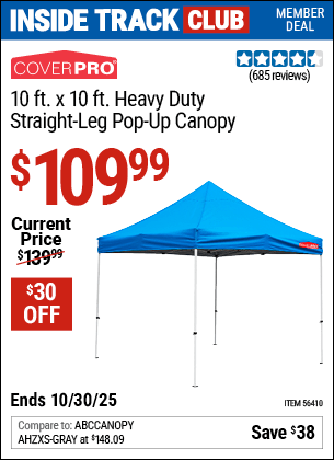 Harbor Freight Coupons, HF Coupons, 20% off - 10ft.x10ft. Heavy Duty Straight Leg Pop-up Canopy