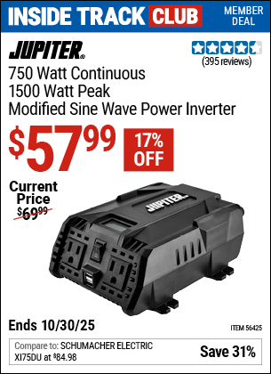 Harbor Freight Coupons, HF Coupons, 20% off - 750 Watt Continuous/1500 Watt Peak Modified Sine Wave Power Inverter
