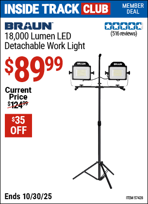 Harbor Freight Coupons, HF Coupons, 20% off - 18,000 Lumen LED Detachable Work Light