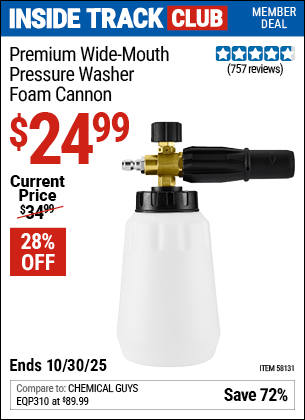Harbor Freight Coupons, HF Coupons, 20% off - Pressure Washer Premium Foam Cannon 