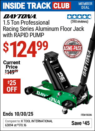 Harbor Freight Coupons, HF Coupons, 20% off - Buy Any 3T or 4T Steel DAYTONA Jack, Get One Pair of 3T DAYTONA Steel Jack Stands FREE!