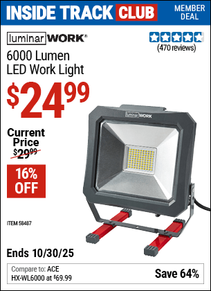 Harbor Freight Coupons, HF Coupons, 20% off - 6000 Lumen LED Work Light