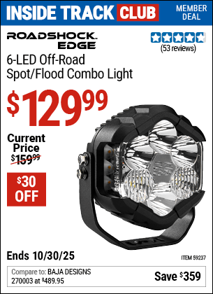 Harbor Freight Coupons, HF Coupons, 20% off - ROADSHOCK EDGE 6 LED Off-Road Spot/Flood Combo 