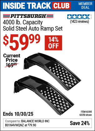 Harbor Freight Coupons, HF Coupons, 20% off - 2 Piece Solid Steel Auto Ramp Set