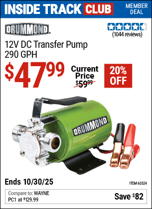 Harbor Freight Coupons, HF Coupons, 20% off - 12 Volt Dc Transfer Pump