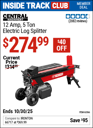 Harbor Freight Coupons, HF Coupons, 20% off - 5 Ton Log Splitter