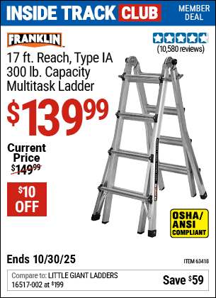 Harbor Freight Coupons, HF Coupons, 20% off - 17 Foot Type Ia Muti Task Ladder