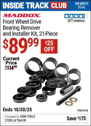 Harbor Freight Coupons, HF Coupons, 20% off - Front Wheel Bearing Adapters