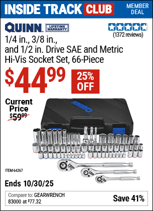 Harbor Freight Coupons, HF Coupons, 20% off - 66 Piece, 1/4