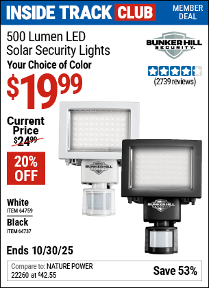 Harbor Freight Coupons, HF Coupons, 20% off - 500 Lumens Led Solar Security Light