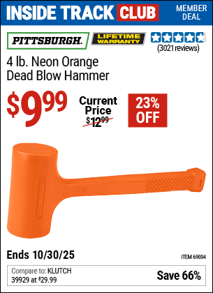 Harbor Freight Coupons, HF Coupons, 20% off - 4lb Dead Blow Hammer
