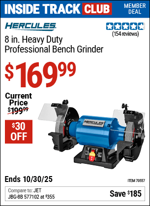 Harbor Freight Coupons, HF Coupons, 20% off - HERCULES 8 in. Heavy Duty Professional Bench Grinder for $149.99