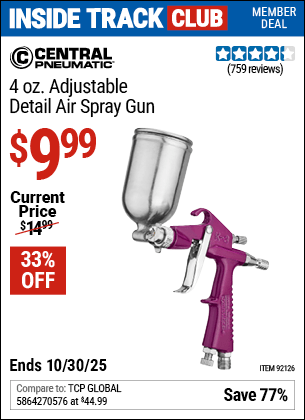 Harbor Freight Coupons, HF Coupons, 20% off - 4 Oz. Adjustable Detail Spray Gun