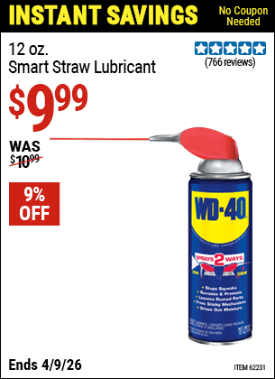 Harbor Freight Coupons, HF Coupons, 20% off - 12 Oz. Smart Straw Lubricant