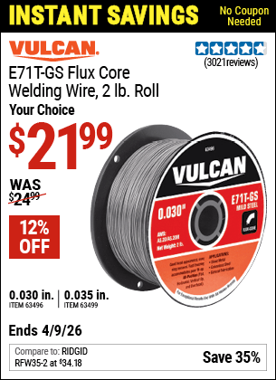 Harbor Freight Coupons, HF Coupons, 20% off - Flux Core Welding Wire