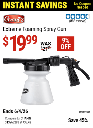 Harbor Freight Coupons, HF Coupons, 20% off - Extreme Foaming Spray Gun