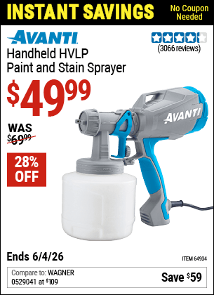 Harbor Freight Coupons, HF Coupons, 20% off - Avanti Hvlp Hand Held Paint Sprayer