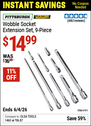 Harbor Freight Coupons, HF Coupons, 20% off - 9 Piece 1/4