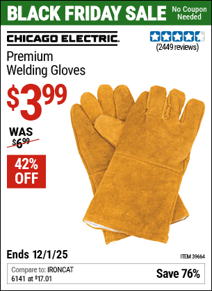 Harbor Freight Coupons, HF Coupons, 20% off - Premium Welding Gloves