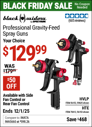 Harbor Freight Coupons, HF Coupons, 20% off - Black Widow 20 Oz. Professional Hvlp Base/clear Coat Air Spray Gun, 20 Oz. Professional Hte Compliant Top Coat Air Spray Gun