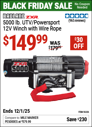 Harbor Freight Coupons, HF Coupons, 20% off - BADLAD ZXR 5000 lb.