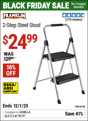 Harbor Freight Coupons, HF Coupons, 20% off - FRANKLIN Two-Step Stool