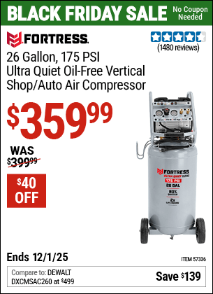 Harbor Freight Coupons, HF Coupons, 20% off - 26 Gallon  175 PSI Ultra Quiet Vertical Shop/Auto Air Compressor