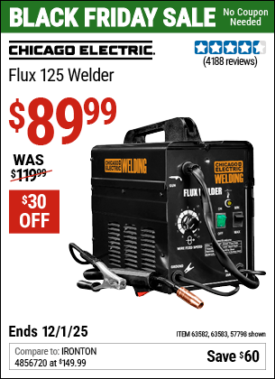 Harbor Freight Coupons, HF Coupons, 20% off - Flux 125 Welder