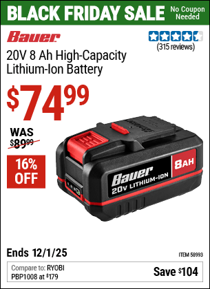 Harbor Freight Coupons, HF Coupons, 20% off - BAUER 20V 