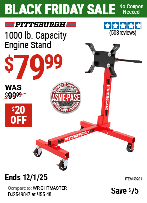 Harbor Freight Coupons, HF Coupons, 20% off - PITTSBURGH 1000 lb. Capacity Engine Stand 