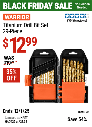 Harbor Freight Coupons, HF Coupons, 20% off - 29 Piece Titanium Drill Bit Set