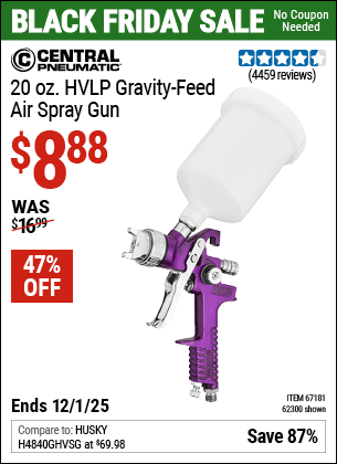 Harbor Freight Coupons, HF Coupons, 20% off - 20 Oz. Gravity Feed Spray Gun