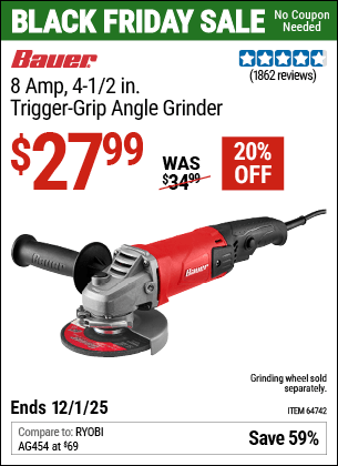 Harbor Freight Coupons, HF Coupons, 20% off - Bauer 4-1/2